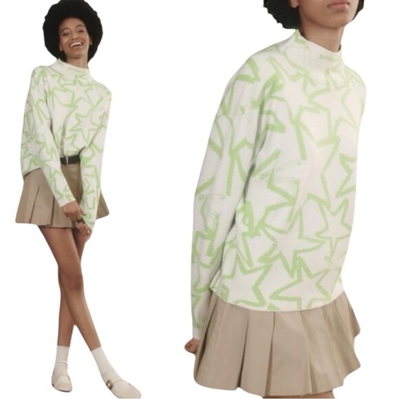 MAEVE Anthropologie Neon Green Mock Neck Pullover Sweater - Medium - Picture 9 of 10